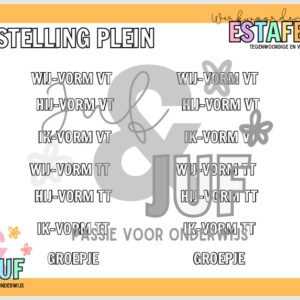 Werkwoordspelling tegenwoordige tijd & verleden tijd - estafette